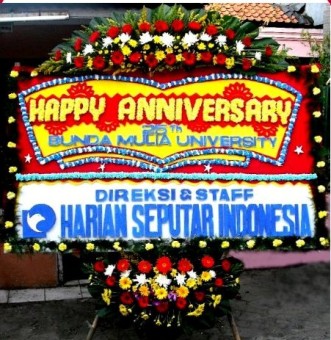 Bunga Papan Anniversary Ukuran 2×1 M